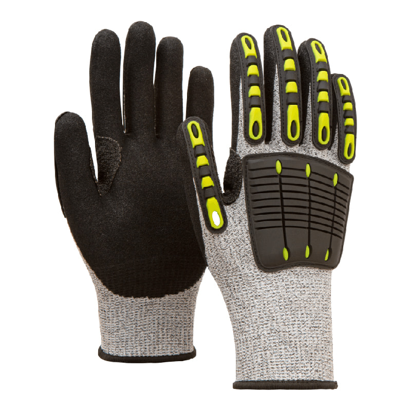 Guantes de nitrilo calibre 13 A4 + refuerzo de boca de tigre + adhesivo esmerilado impregnado de nitrilo