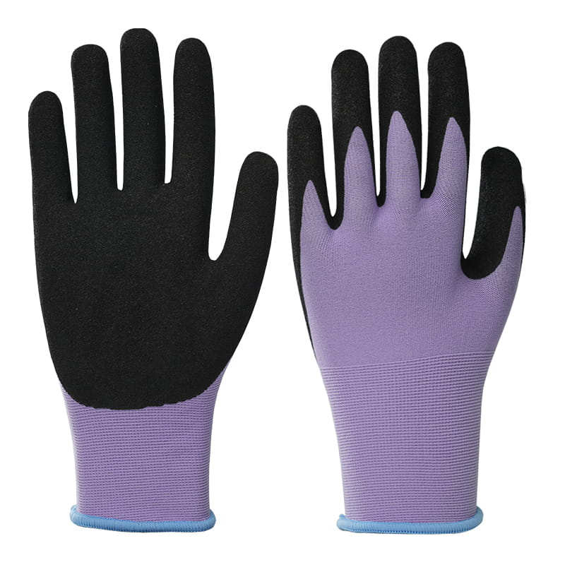 Guantes de jardinería de nailon de nitrilo calibre 18