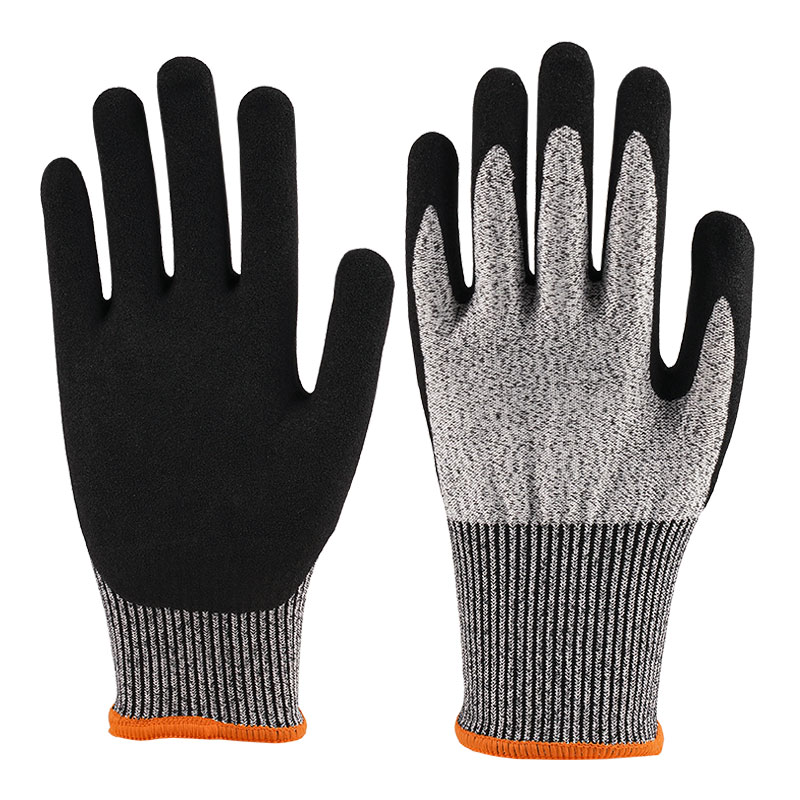 Guantes de nitrilo gris jaspeado calibre 13 A5