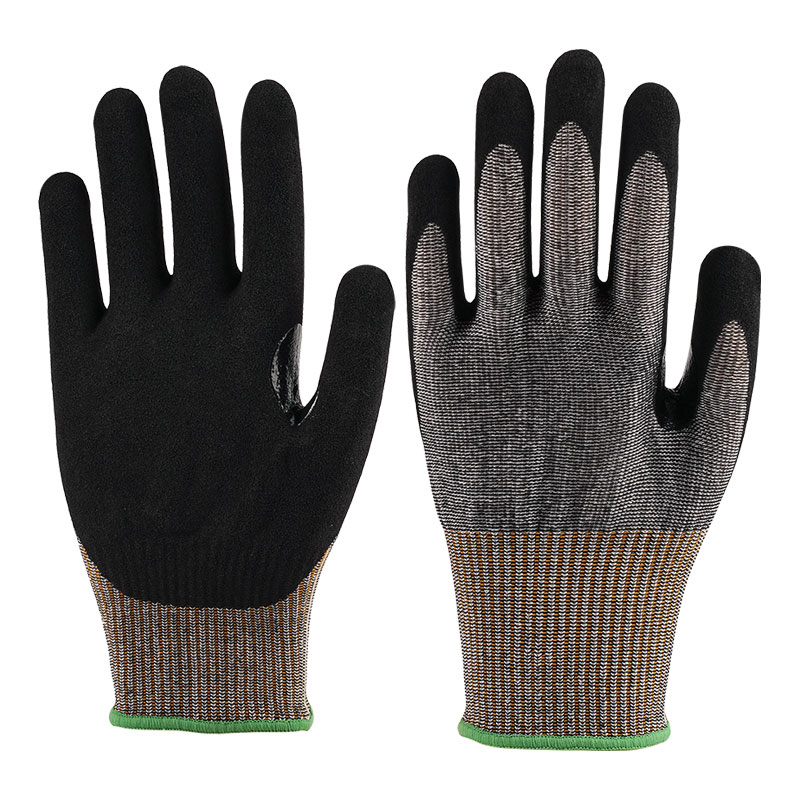 Guantes de nitrilo calibre 13 A4 + refuerzo de boca de tigre + adhesivo esmerilado impregnado de nitrilo