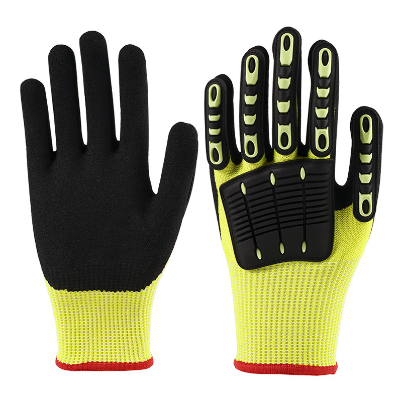 Guantes antivibración amarillos fluorescentes calibre 13 A5