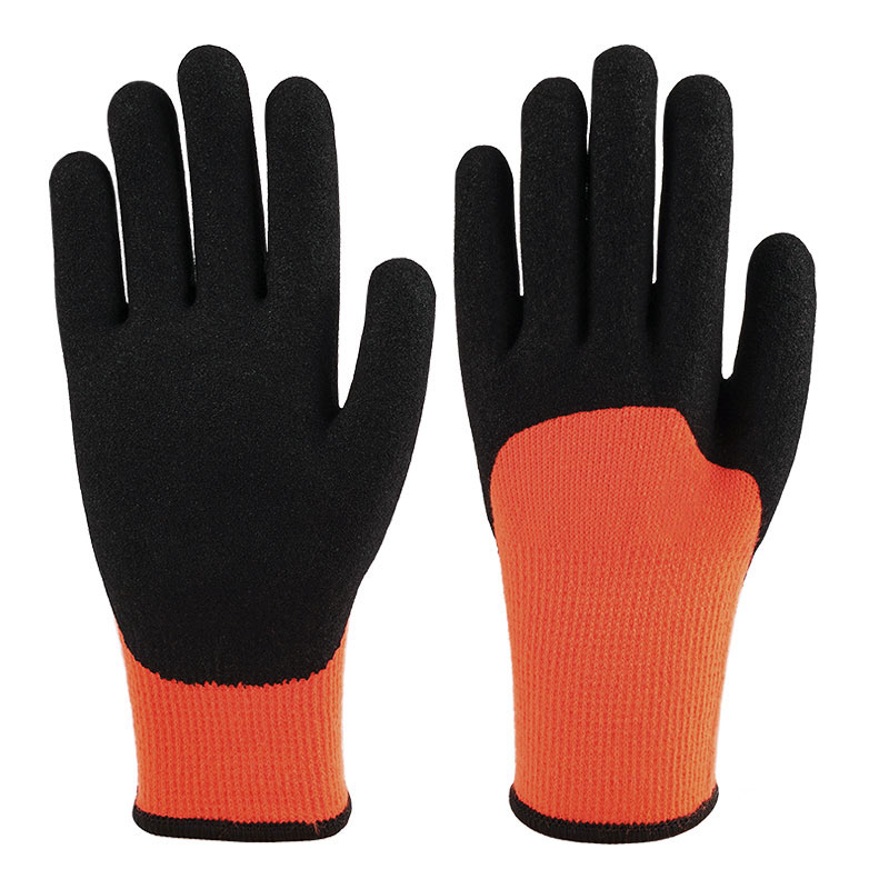 Guantes de nitrilo Terry calibre 10, sumergidos 3/4, color naranja mate y rojo